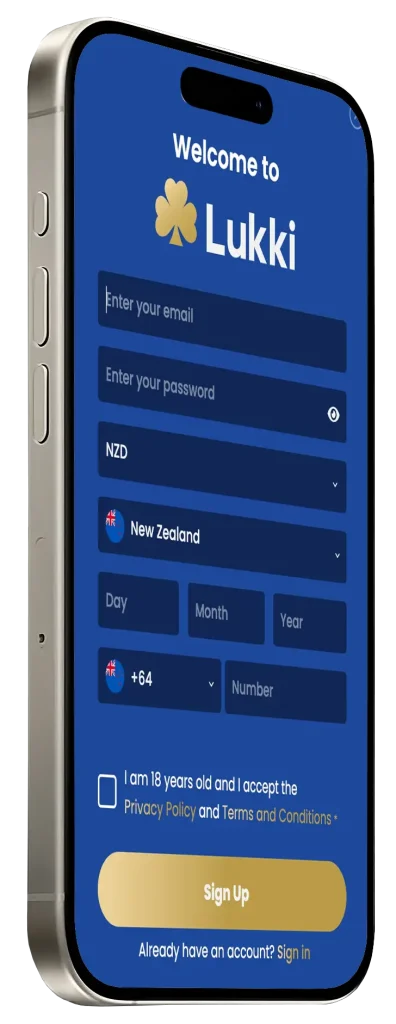 Registration in Lukki Casino App